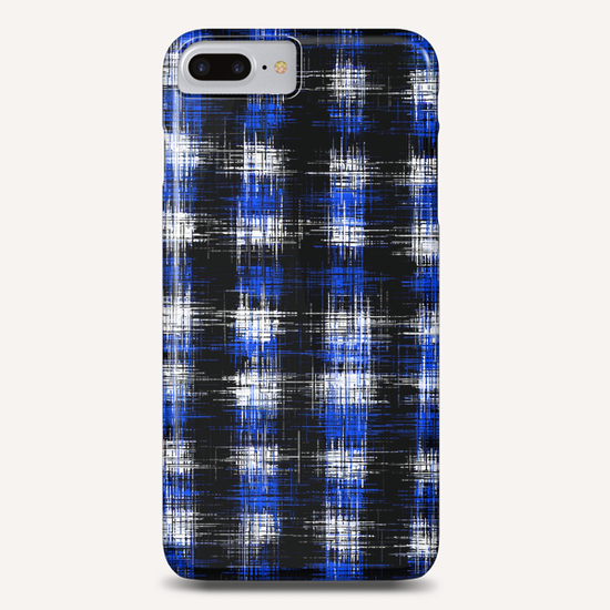 plaid pattern painting texture abstract in blue and black Phone Case by Timmy333