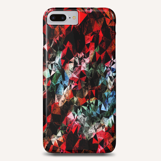 psychedelic geometric polygon triangle pattern abstract in red blue and black Phone Case by Timmy333