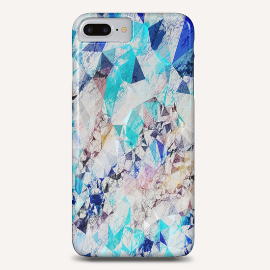 psychedelic geometric triangle pattern abstract with painting abstract background in blue and brown Phone Case by Timmy333