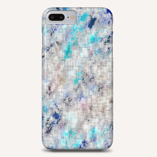 psychedelic geometric square pattern abstract background in blue and dark blue Phone Case by Timmy333