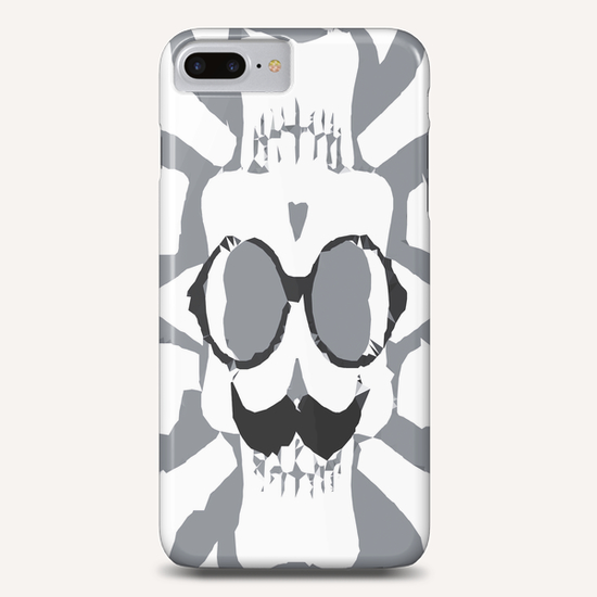 old funny skull art portrait in black and white Phone Case by Timmy333