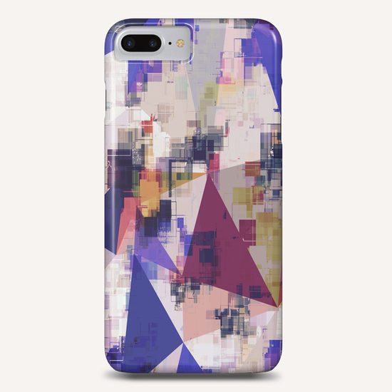 psychedelic geometric triangle polygon pattern abstract in blue purple brown Phone Case by Timmy333