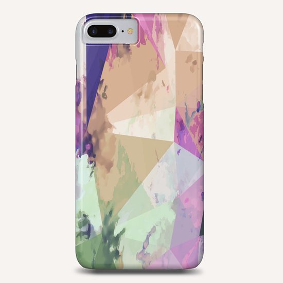 psychedelic geometric triangle polygon pattern abstract in pink green brown blue Phone Case by Timmy333