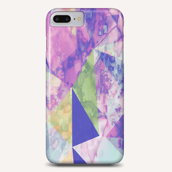 psychedelic geometric triangle polygon pattern abstract background in pink purple blue yellow Phone Case by Timmy333