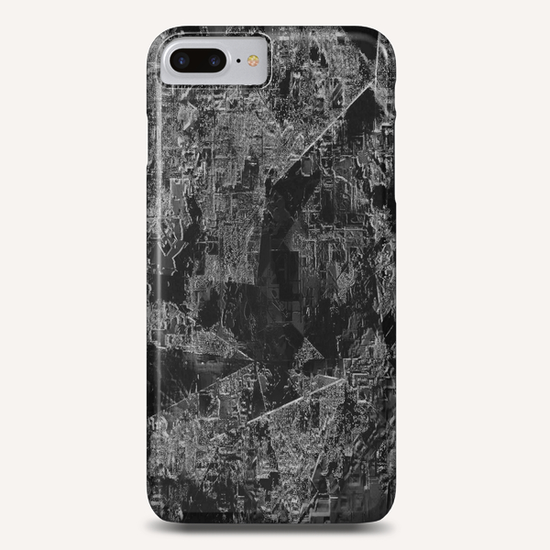 psychedelic painting texture abstract background in black and white Phone Case by Timmy333