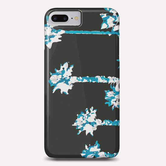 blue and white palm tree with dark blue background Phone Case by Timmy333