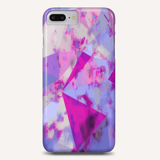 geometric triangle pattern abstract background in pink and blue Phone Case by Timmy333