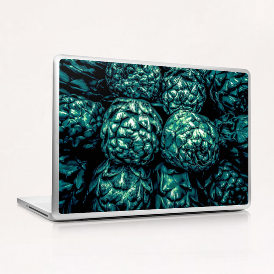 closeup green artichoke texture background Laptop & iPad Skin by Timmy333