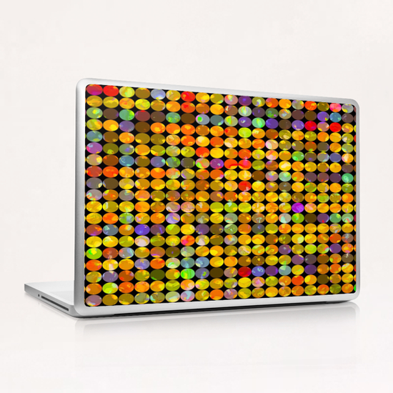 colorful geometric circle pattern abstract in orange yellow blue red Laptop & iPad Skin by Timmy333