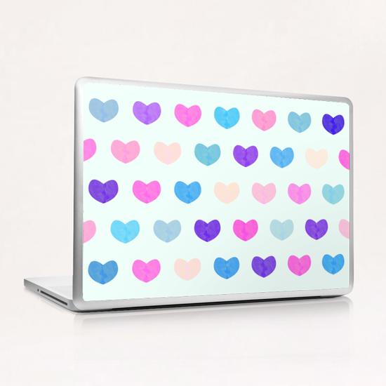 Cute Watercolor Hearts Laptop & iPad Skin by Amir Faysal