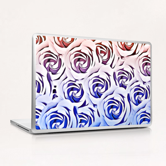 rose pattern texture abstract background in pink and blue Laptop & iPad Skin by Timmy333