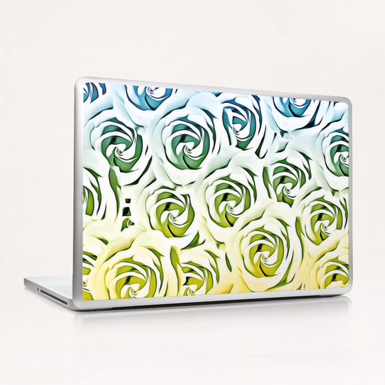 rose pattern texture abstract background in blue and yellow Laptop & iPad Skin by Timmy333