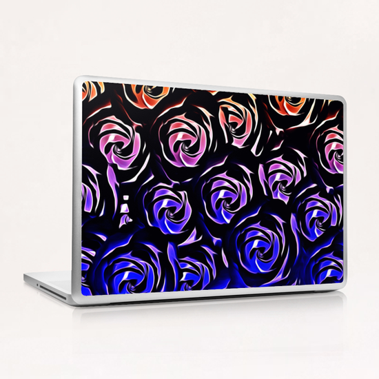 rose pattern texture abstract background in blue and red Laptop & iPad Skin by Timmy333