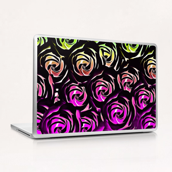 rose pattern texture abstract background in green and pink Laptop & iPad Skin by Timmy333