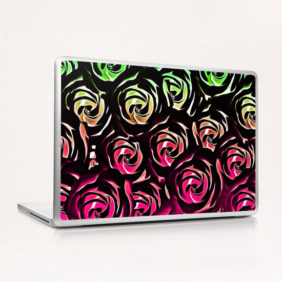 rose pattern texture abstract background in pink and green Laptop & iPad Skin by Timmy333