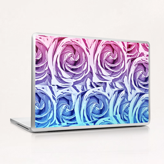 closeup pink rose and blue rose texture pattern abstract background Laptop & iPad Skin by Timmy333