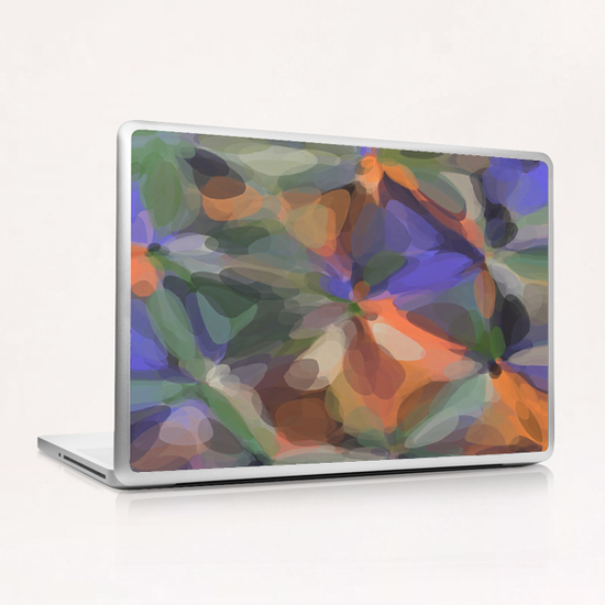 circle pattern abstract background in green orange purple Laptop & iPad Skin by Timmy333