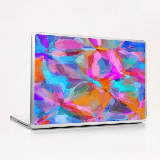 circle pattern abstract background in pink orange and blue Laptop & iPad Skin by Timmy333