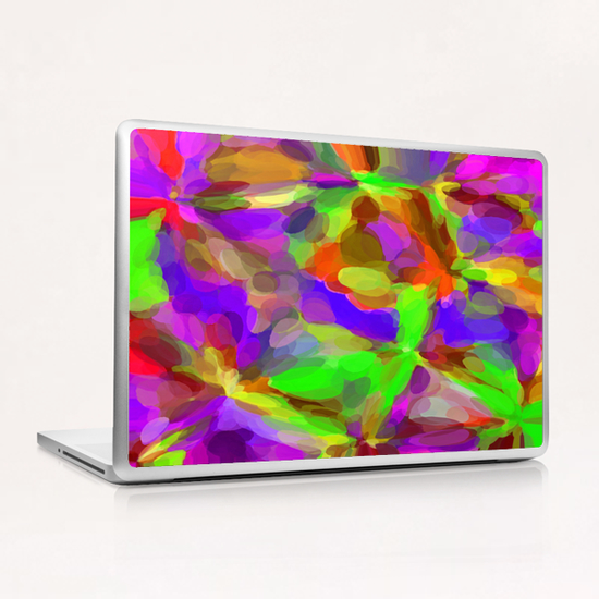 circle pattern abstract background in pink purple green yellow red Laptop & iPad Skin by Timmy333