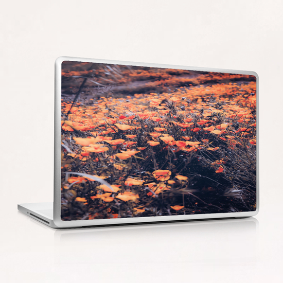 blooming yellow poppy flower field in California, USA Laptop & iPad Skin by Timmy333