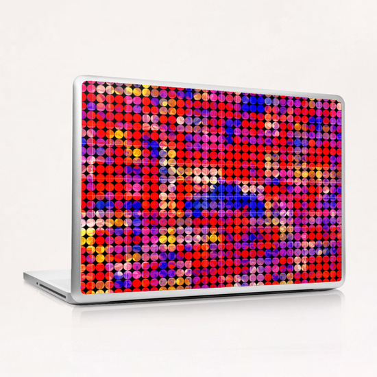 geometric circle pattern abstract in red and blue Laptop & iPad Skin by Timmy333