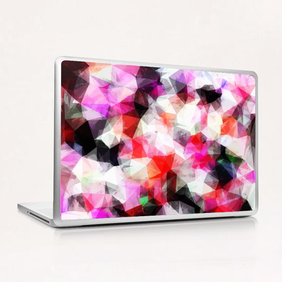 geometric triangle pattern abstract background in pink purple Laptop & iPad Skin by Timmy333