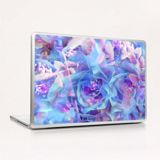 blooming blue rose texture abstract background Laptop & iPad Skin by Timmy333