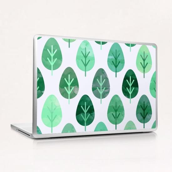 Watercolor Forest Pattern X 0.1 Laptop & iPad Skin by Amir Faysal