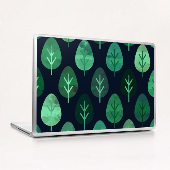 Watercolor Forest Pattern Laptop & iPad Skin by Amir Faysal