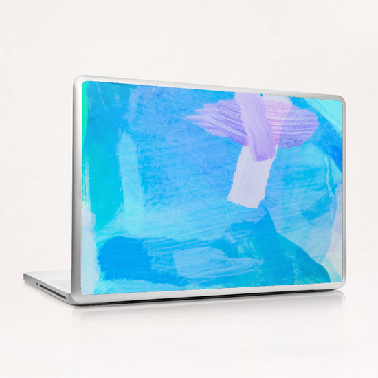 brush painting texture abstract background in blue purple Laptop & iPad Skin by Timmy333