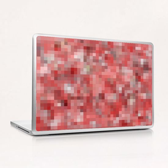 geometric square pixel pattern abstract in red Laptop & iPad Skin by Timmy333