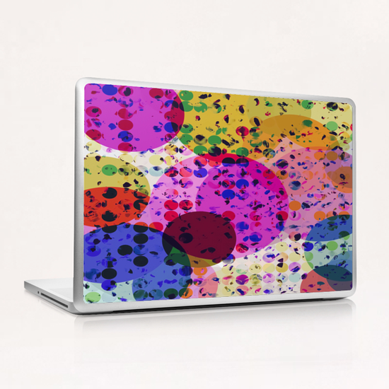 geometric circle pattern abstract in pink blue green Laptop & iPad Skin by Timmy333