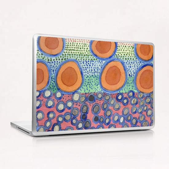 Seven Red Circles Many Brown Dots  Laptop & iPad Skin by Heidi Capitaine