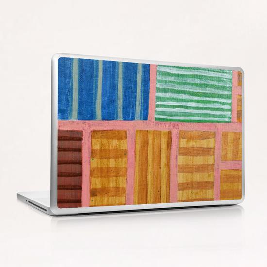 Beautiful Stripes Pattern within a Pink Grid  Laptop & iPad Skin by Heidi Capitaine