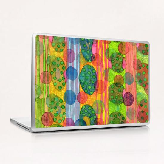 Round Shapes within and above horizontal Stripes  Laptop & iPad Skin by Heidi Capitaine