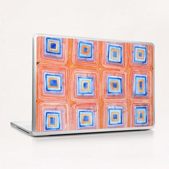 Twelve Red and Blue Melted Together Squares  Laptop & iPad Skin by Heidi Capitaine