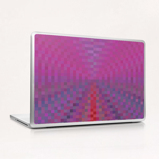 geometric square pixel pattern abstract background in pink and blue Laptop & iPad Skin by Timmy333