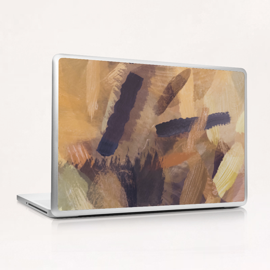 brush painting texture abstract background in black and brown Laptop & iPad Skin by Timmy333