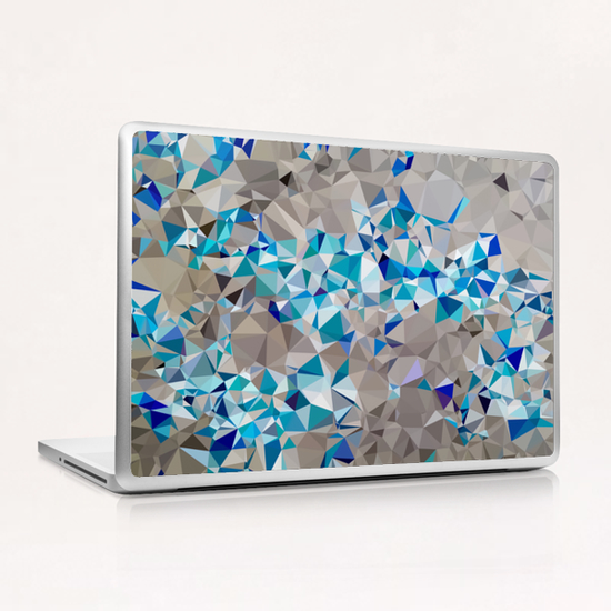 geometric triangle pattern abstract in blue and black Laptop & iPad Skin by Timmy333