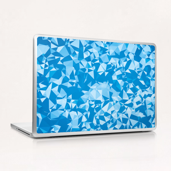 geometric triangle pattern abstract in blue Laptop & iPad Skin by Timmy333