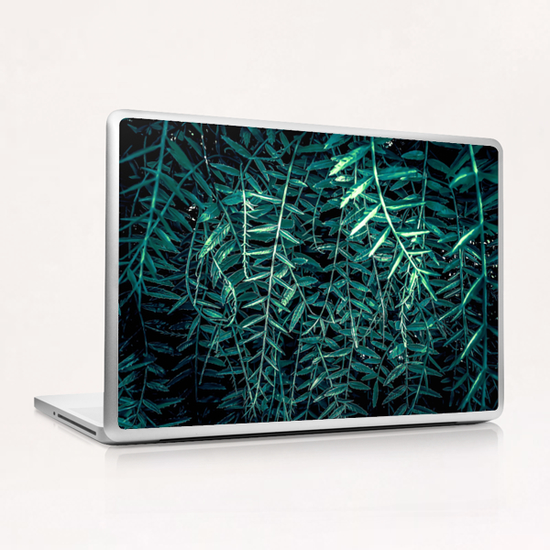 green leaf texture abstract background Laptop & iPad Skin by Timmy333