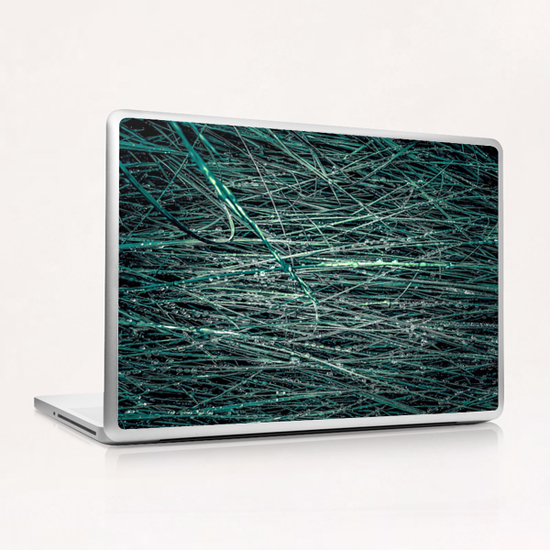 green silky grass texture abstract Laptop & iPad Skin by Timmy333