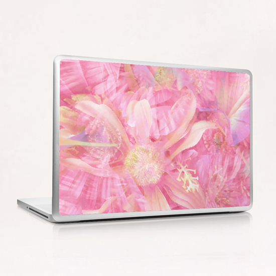 blooming pink daisy flower abstract background Laptop & iPad Skin by Timmy333