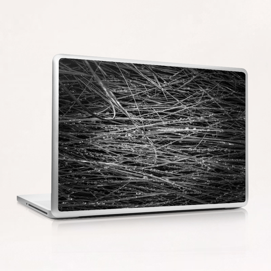 silky grass texture in black and white Laptop & iPad Skin by Timmy333