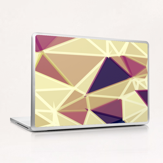 geometric triangle polygon pattern abstract in brown and red Laptop & iPad Skin by Timmy333