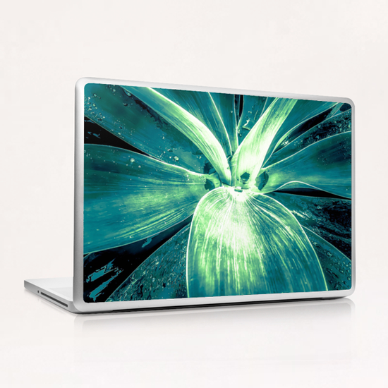green succulent leaves texture background Laptop & iPad Skin by Timmy333