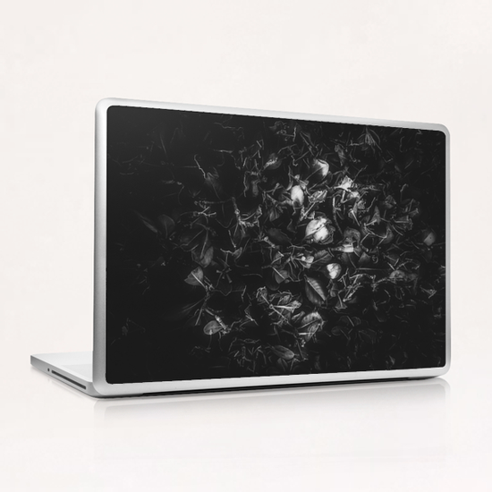 leaves texture in black and white Laptop & iPad Skin by Timmy333