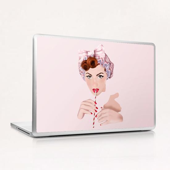 Girl pin up pink Laptop & iPad Skin by mmartabc