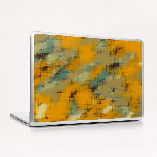 painting texture abstract background in brown and green Laptop & iPad Skin by Timmy333