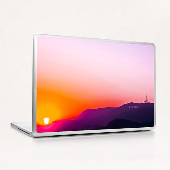 Hollywood sign in California, USA with summer sunset sky Laptop & iPad Skin by Timmy333